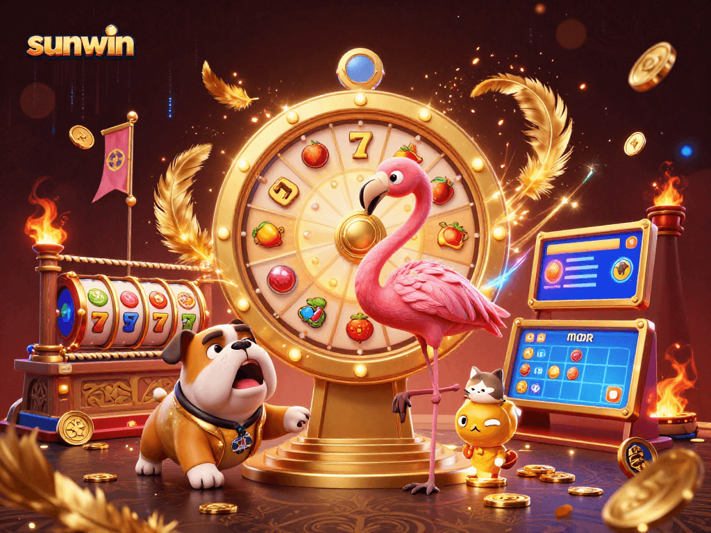 Experience thrilling gameplay with sunwin in an exciting casino scene featuring dynamic characters and vibrant game elements.