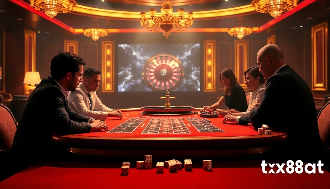 Engage in thrilling games of chance at https://tx88at.com/ with poker tables and vibrant casino ambiance.
