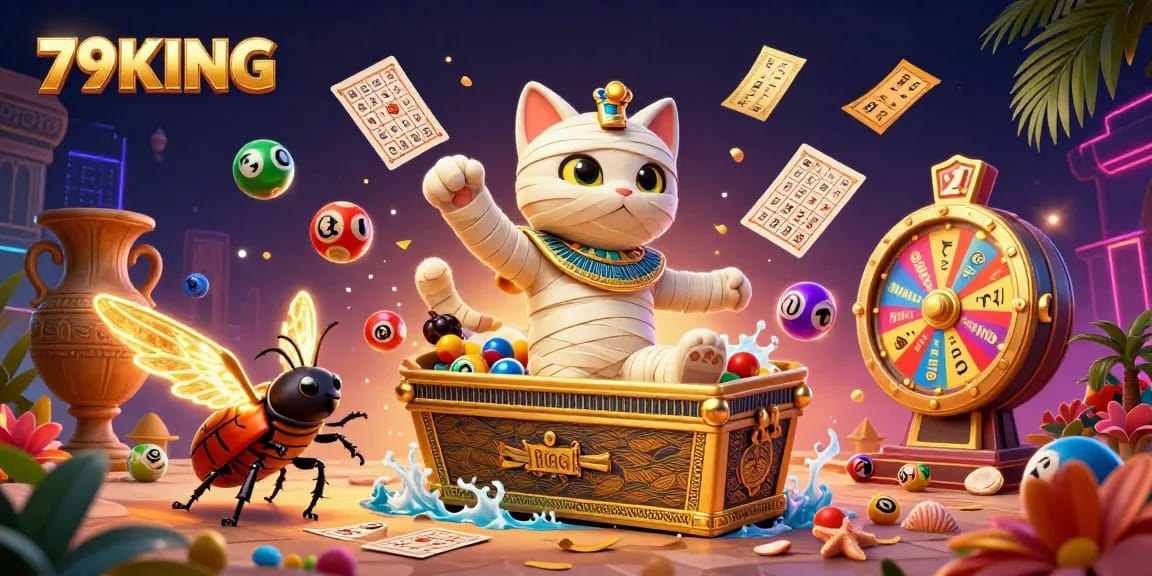 Experience the thrill of winning with 79KING's vibrant lottery scene featuring colorful elements.