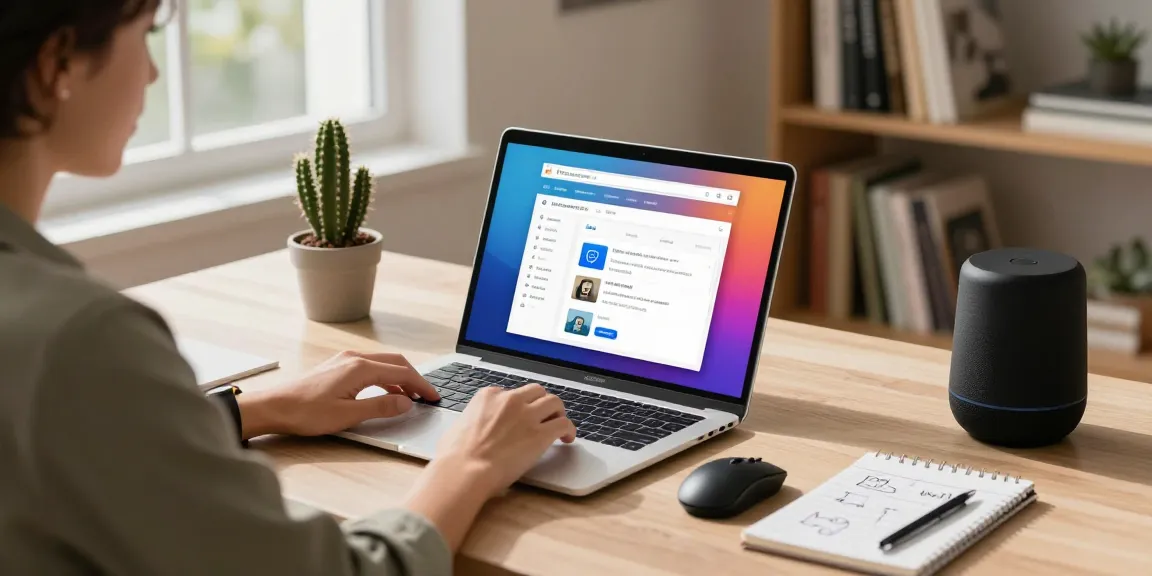 WPS Download interface on a laptop in a modern home office setup, showcasing productivity tools.