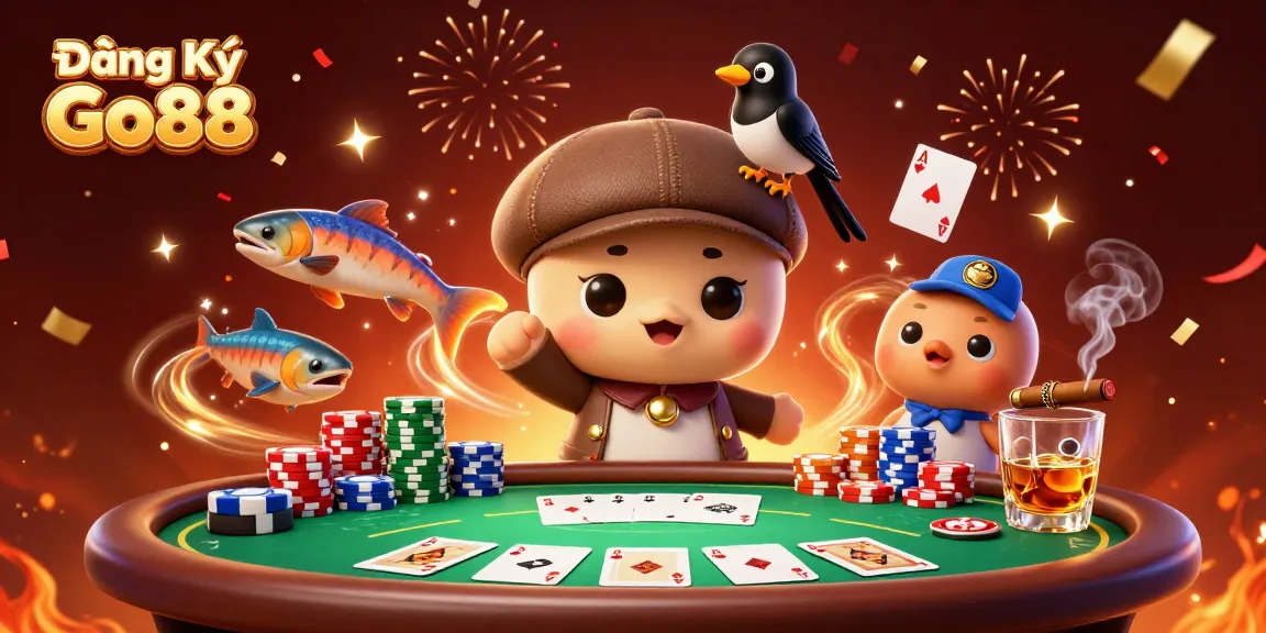 Engage with Đăng Ký Go88 while enjoying festive casino celebrations in a lively 3D scene.