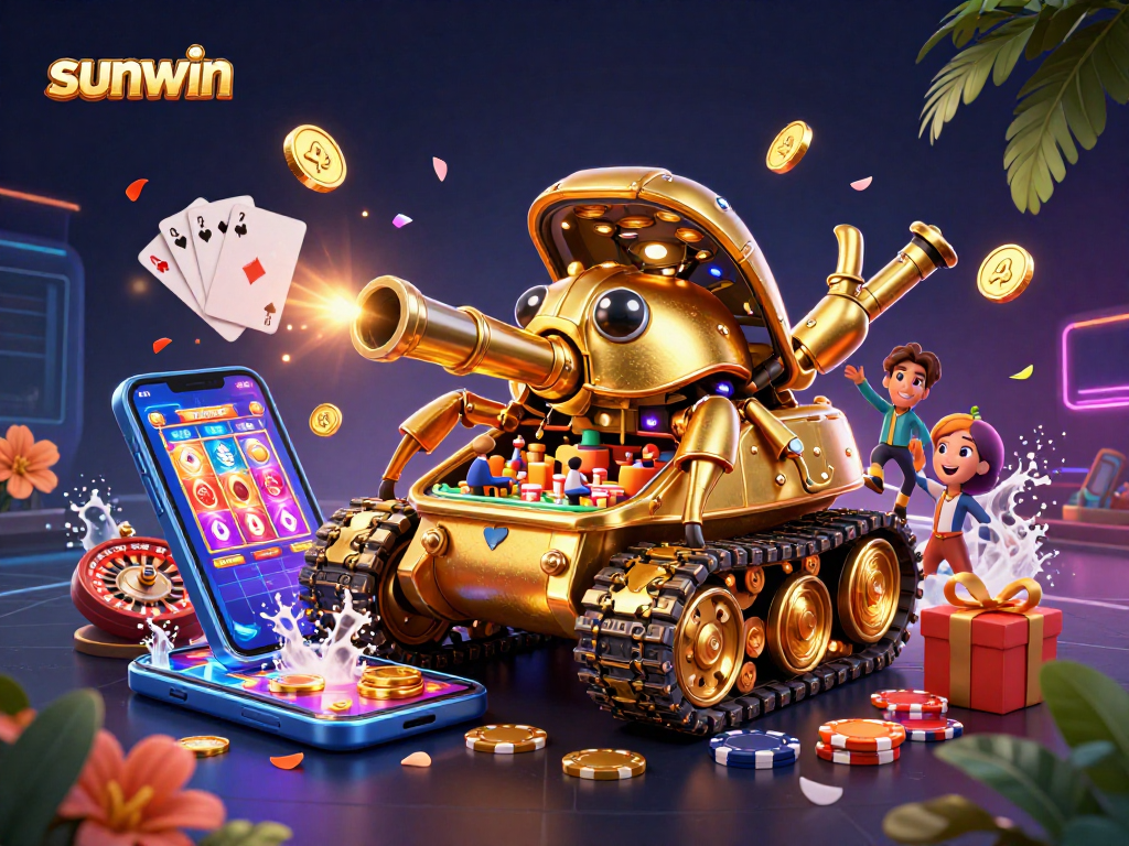 Engage with Sunwin's vibrant casino scene showcasing a unique golden beetle tank.