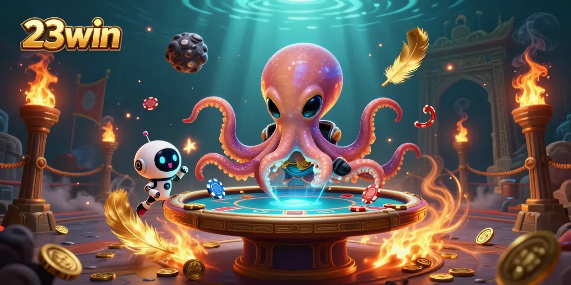 Experience exciting gameplay at 23win with thrilling poker actions in cosmic casino vibes.
