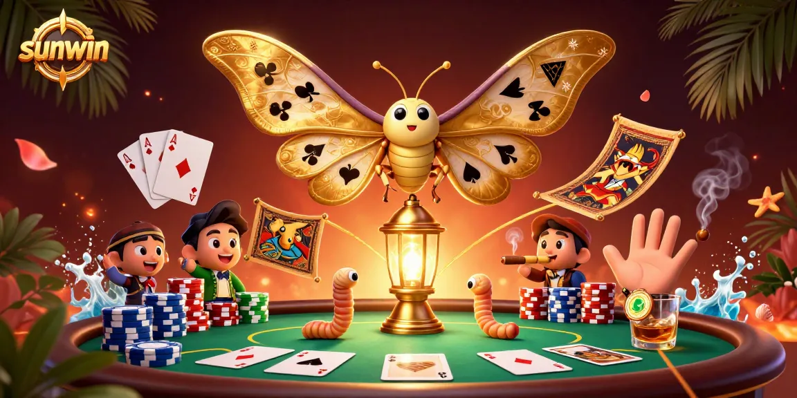 Engage in winning strategies at sunwin with a vibrant illustration of poker and gaming elements.