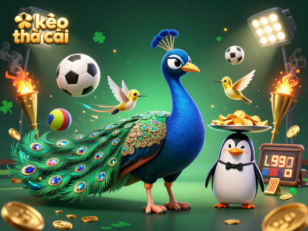 Engage with kèo nhà cái in a vibrant scene of sports betting featuring whimsical characters.