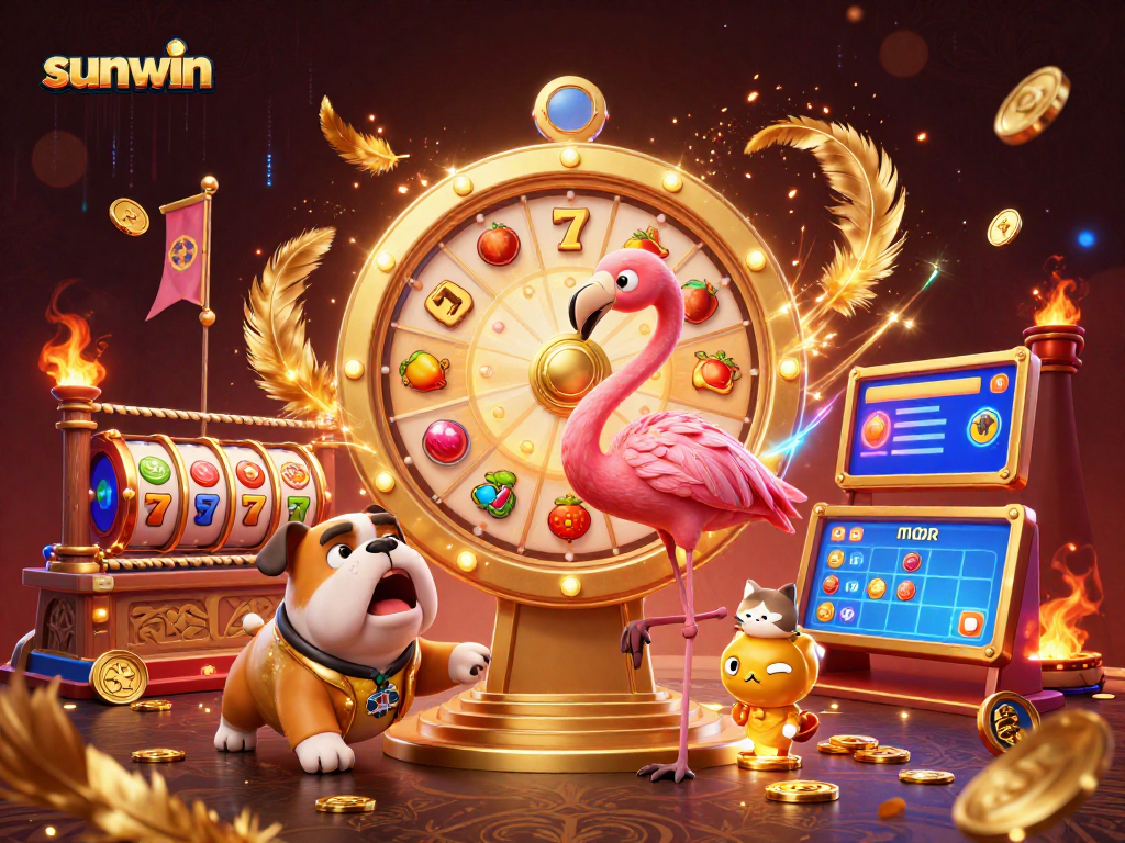 Experience thrilling gameplay with sunwin in an exciting casino scene featuring dynamic characters and vibrant game elements.
