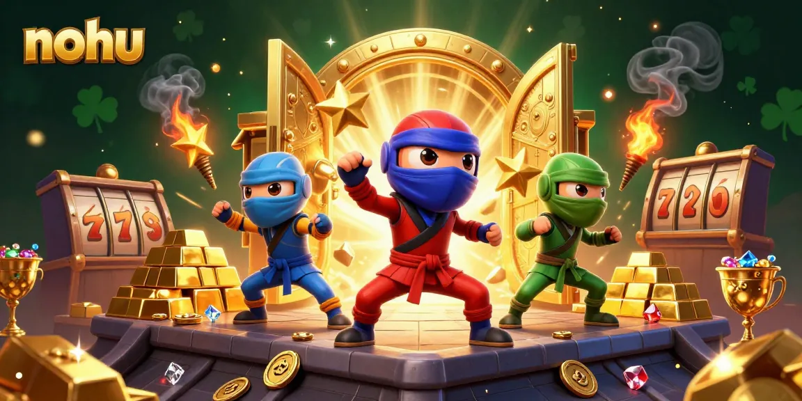 Nohu's ninja chameleon team showcases winning slot strategies amid treasure and excitement.