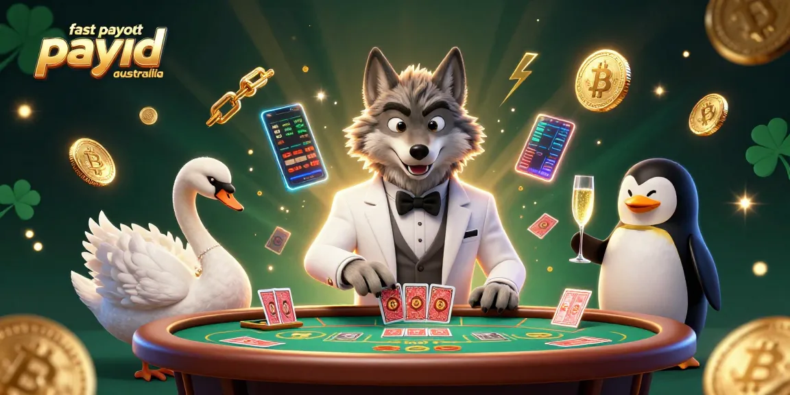 Engage in gaming at a fast payout PayID casino in Australia with lively 3D creatures and neon elements.