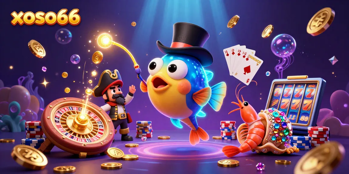 Experience excitement with xoso66, where a deep-sea anglerfish lures golden coins amidst a vibrant casino scene.