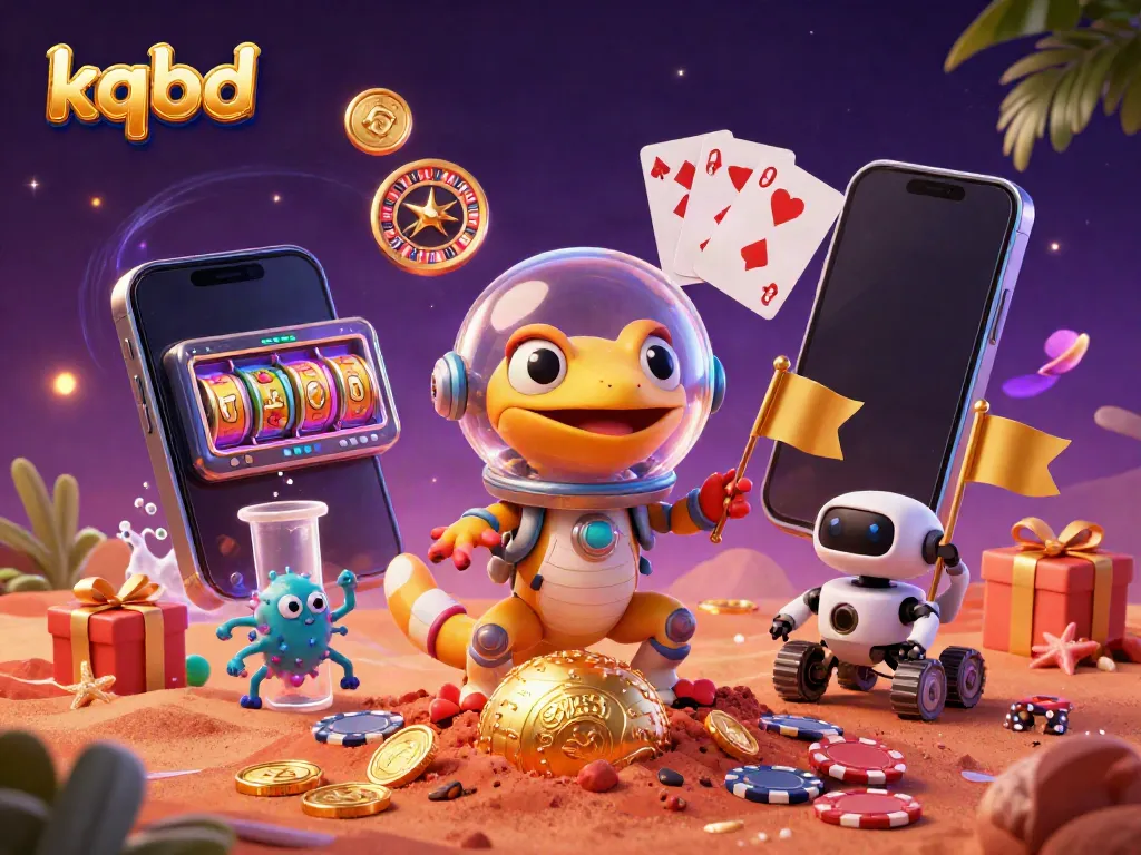 Engage with the exciting world of kqbd as a Martian gecko discovers a golden casino on Mars, celebrating with alien bacteria.