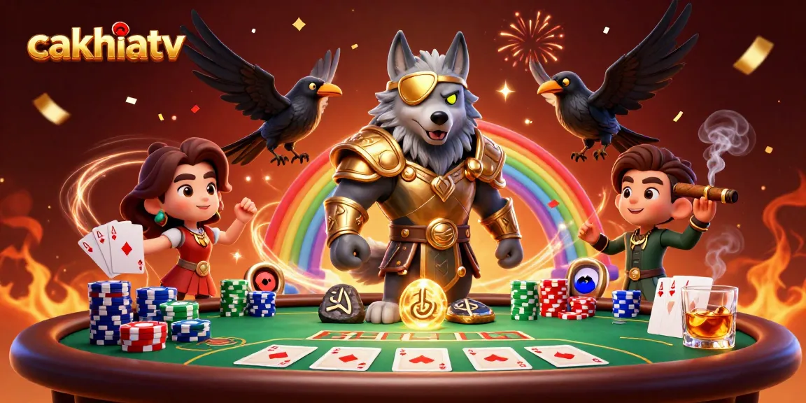 Experience thrilling moments with cakhiatv as you dive into exciting gambling action surrounded by iconic gaming elements.