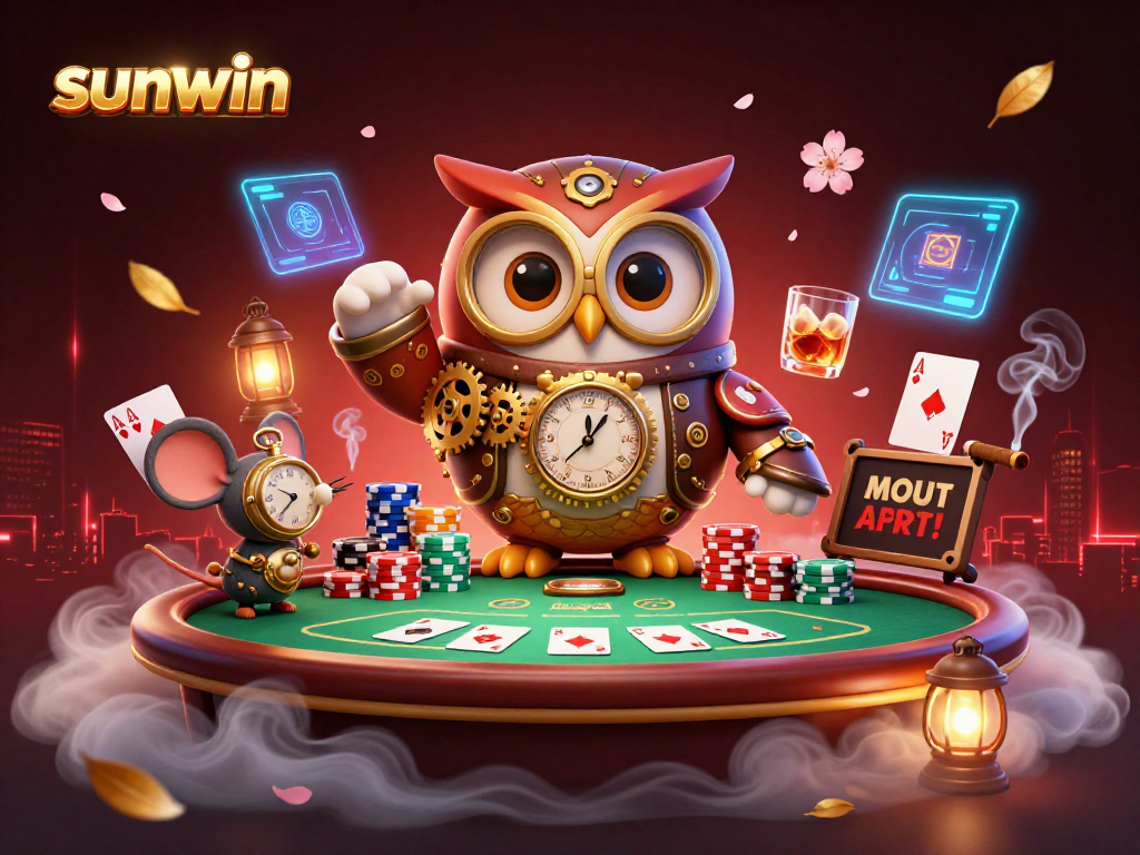 Showcase your winning strategies with the sunwin 3D casino scene, featuring vibrant poker elements.