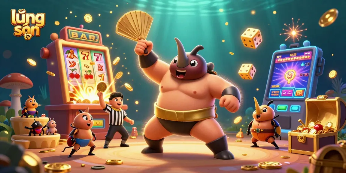 Experience thrilling wins with lương sơn tv as a rhinoceros beetle sumo champion stomps coins in this vibrant casino scene.
