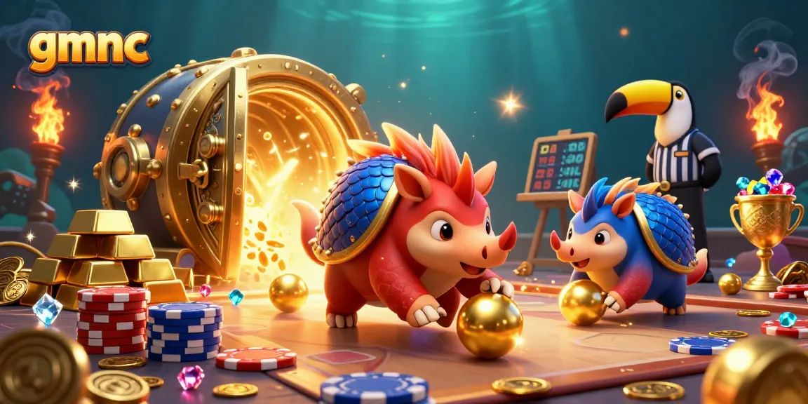 Watch the gmnc pangolins compete in a vibrant casino setting with golden treasures flying around.