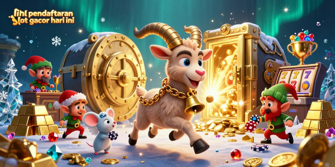 Link pendaftaran slot gacor hari ini di ilustrasi kasino meriah dengan karakter unik.