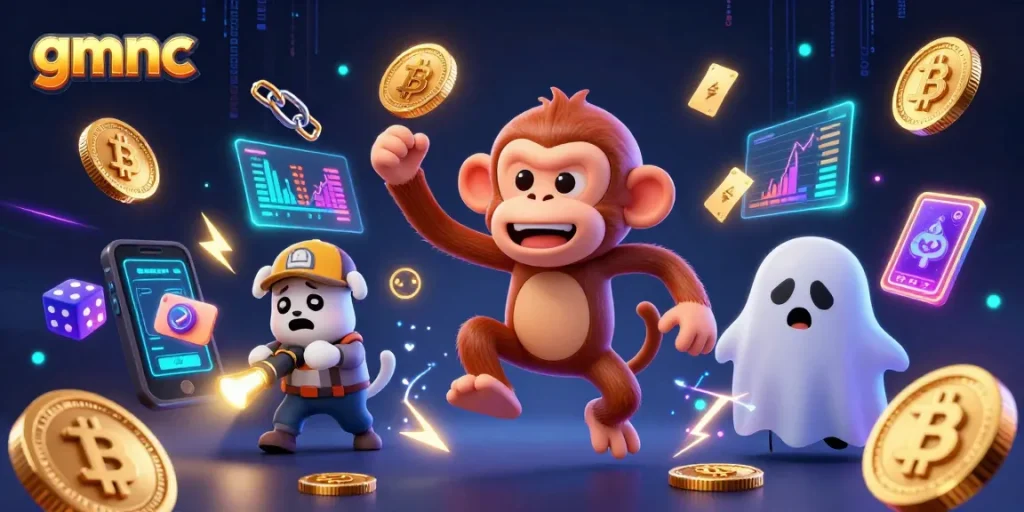 Experience gmnc with interactive elements featuring a mischievous monkey and ghost-hunter puppy in a captivating casino